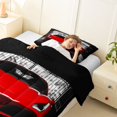 thumbnail image 4 of Castle Fairy Modern Sports Car Twin Comforter Sets 3-Piece for Boys, Garage Entrance Art Bedding Set for Bedroom, Red Black,Black Reversible, 4 of 6