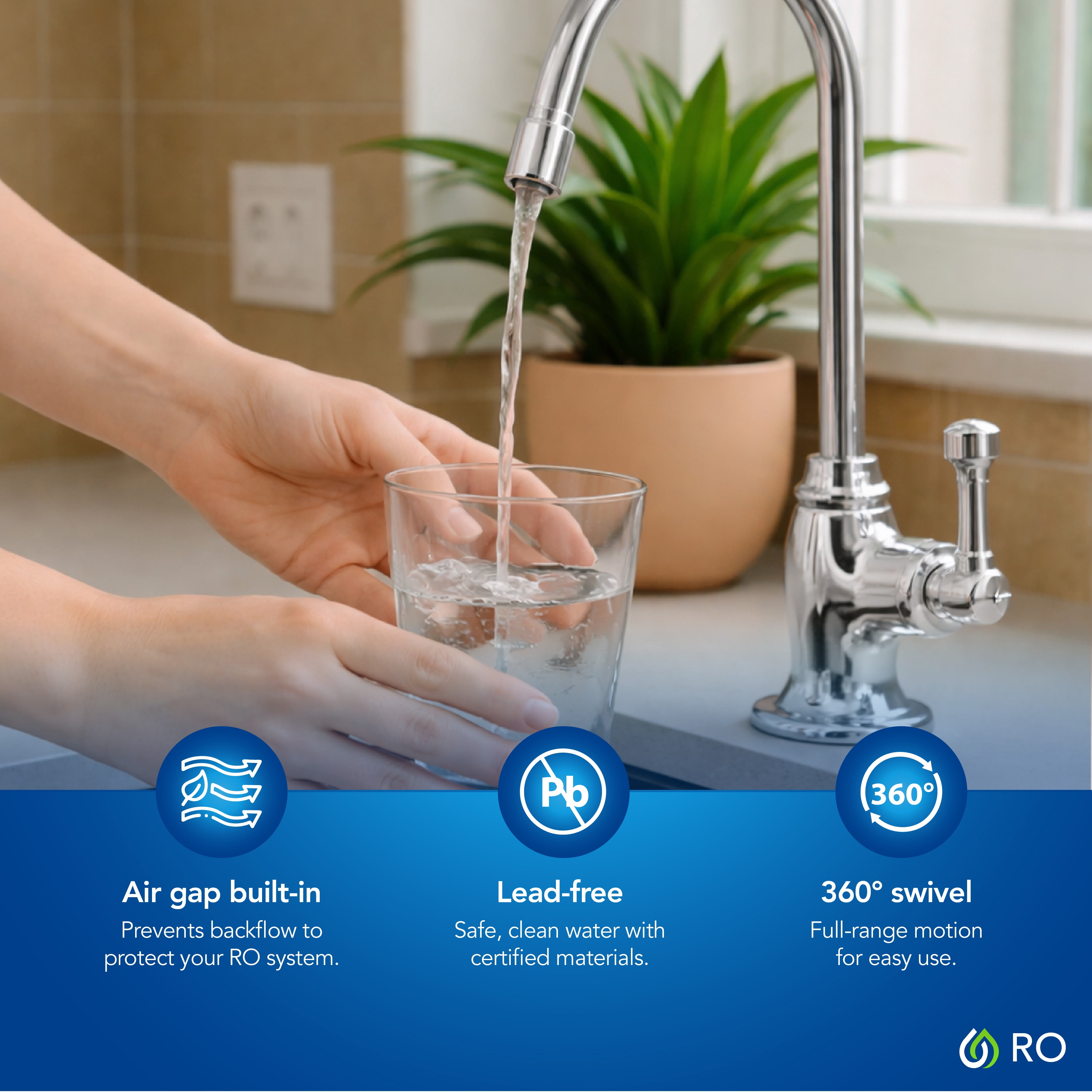 Kind Water 6-Stage Reverse Osmosis Drinking Water System with Chrome Faucet