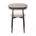 thumbnail image 5 of ClinQ Dining Chairs Set of 2, Modern Upholstered Kitchen Chairs with Curved Backrest, Thick Linen Fabric Cushion and Wood Grain Metal Legs, Camel, 5 of 9