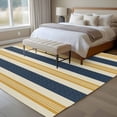 thumbnail image 5 of Vintage Stripes Washable Living Room Rugs 6'x9', Yellow Striped Retro Geometric Lines Low Pile Throw Large Area Rug Non-Slip Sturdy Edge Binding Carpet for Dining Room Kitchen Office, 5 of 9