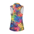 thumbnail image 2 of Whosucclay Colorful Leaf Design Workout Tank Tops for Womens, Breathable Casual 1/4 Zipper Sleeveless Golf Tennis Shirts for Sports Athletic Hiking Outdoor, 2 of 7