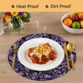 thumbnail image 4 of Boho Purple Floral Round 13 Inch Placemats Set of 6, Farmhouse Botanical Vintage Paisley Flower HeatResistant Non Slip Place Mats for Dining Table, Wipeable Kitchen Table Mats for Housewarming, 4 of 9