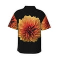 thumbnail image 3 of Easygdp Orange Dalia Men'S Summer Casual Short Sleeve,Short Sleeve Button-Down Shirt, Lapel Loose Breathable Hawaiian Short Sleeve - Small, 3 of 9