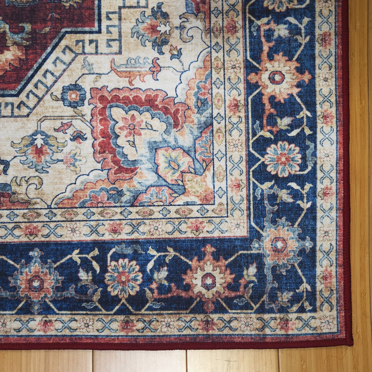 Crystal Print Soha Traditional Moroccan Red Area Rug, 9x13