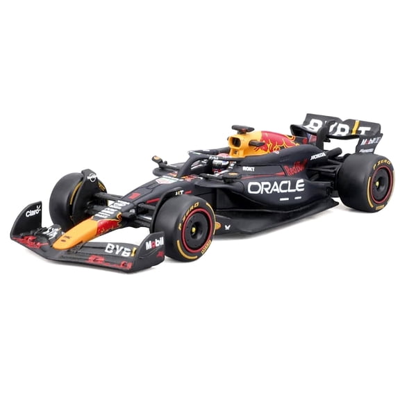 Bburago 2024 Forumla Race Oracle Red Bull RB20 Diecast Vehicle with Helmet, 1:43 Scale, Verstappen #1