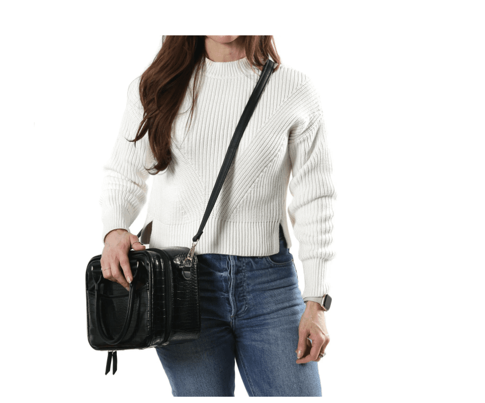 Veronica Jamison Hampton Faux Leather Lunch Tote by Arctic Zone, Lunch Bag with Food Storage & Ice Pack