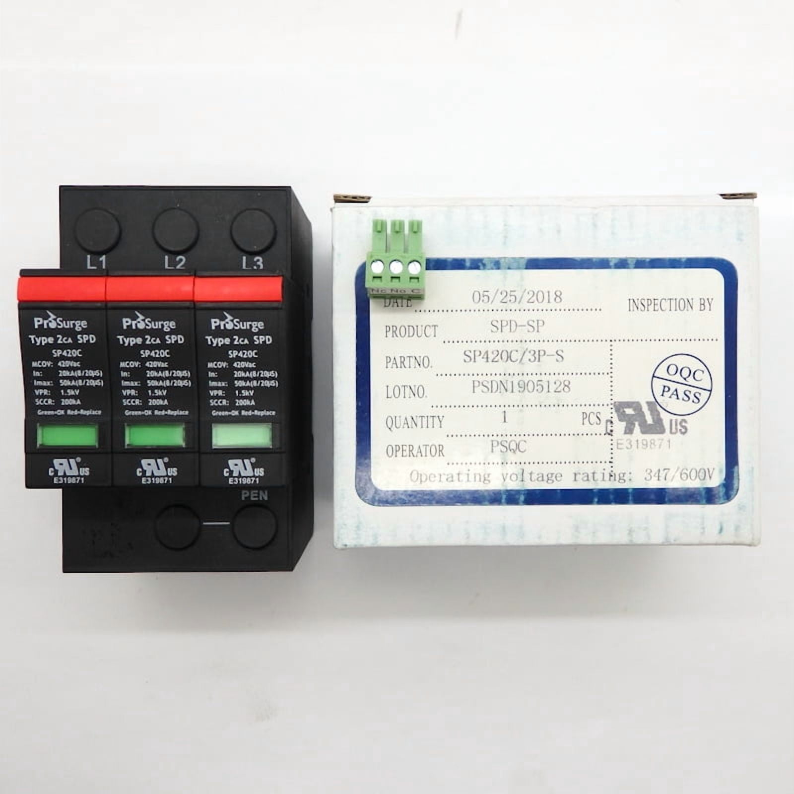 ProSurge Type 2CA SPD 3-P AC Power DIN-Rail Surge Protective Device SP420C/3P-S