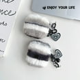 thumbnail image 5 of For AirPods Pro 2 Gen/1/2/Pro/3rd Gen 2021 Shockproof Black and white plush +love pendant Case Cover, 5 of 5
