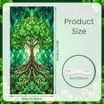 thumbnail image 2 of Stained Glass Shamrock Tree Banner Green Theme Luck Backdrop Shamrock Decoration Gold Coin Accent Stained Glass Background for St. Patrick's Day Party Luck Theme Party Indoor Decoration, 2 of 9