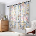 thumbnail image 2 of Yayeee Window Curtains Light Filtering 63"x52" Grommet Panel Pair Home Living Room Decor, Yellow Wildflower Pattern, 2 of 7