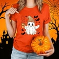thumbnail image 2 of Wiyuqeen Halloween Shirts for Women Pumpkin Ghost Shirt Spooky Season Graphic Tees Halloween Party Clothes Vintage Short Sleeve Casual Tops Holiday Outfits, 2 of 8