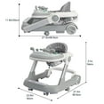 thumbnail image 3 of Ubravoo 2 in 1 Baby Walker, Toddler Baby Push Walker with Removable Feeding Tray and Music Tray(Without Battery), Foldable Activity Walker for 6-18 Months Boys and Girls (Gray), 3 of 6