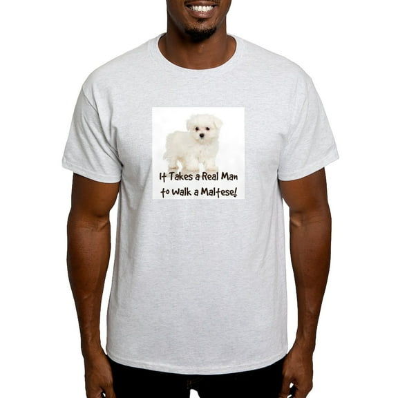 CafePress - Real Men Walk Maltese Light T Shirt - Men's Classic Graphic T-Shirt