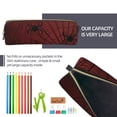 thumbnail image 5 of Rateoe Spiders On A Web Print Leather Pencil Case with Smooth Zipper, Compact Storage for Writing Tools & Art Supplies, 8.26" x 1.96" x 2.16", 5 of 7