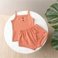 thumbnail image 2 of Chbgutlmr Toddler Baby Clothes 2 Piece Sets Girls Camisole Tops Shorts Set Ribbed Knit Outfits Summer Clothing, 2 of 3