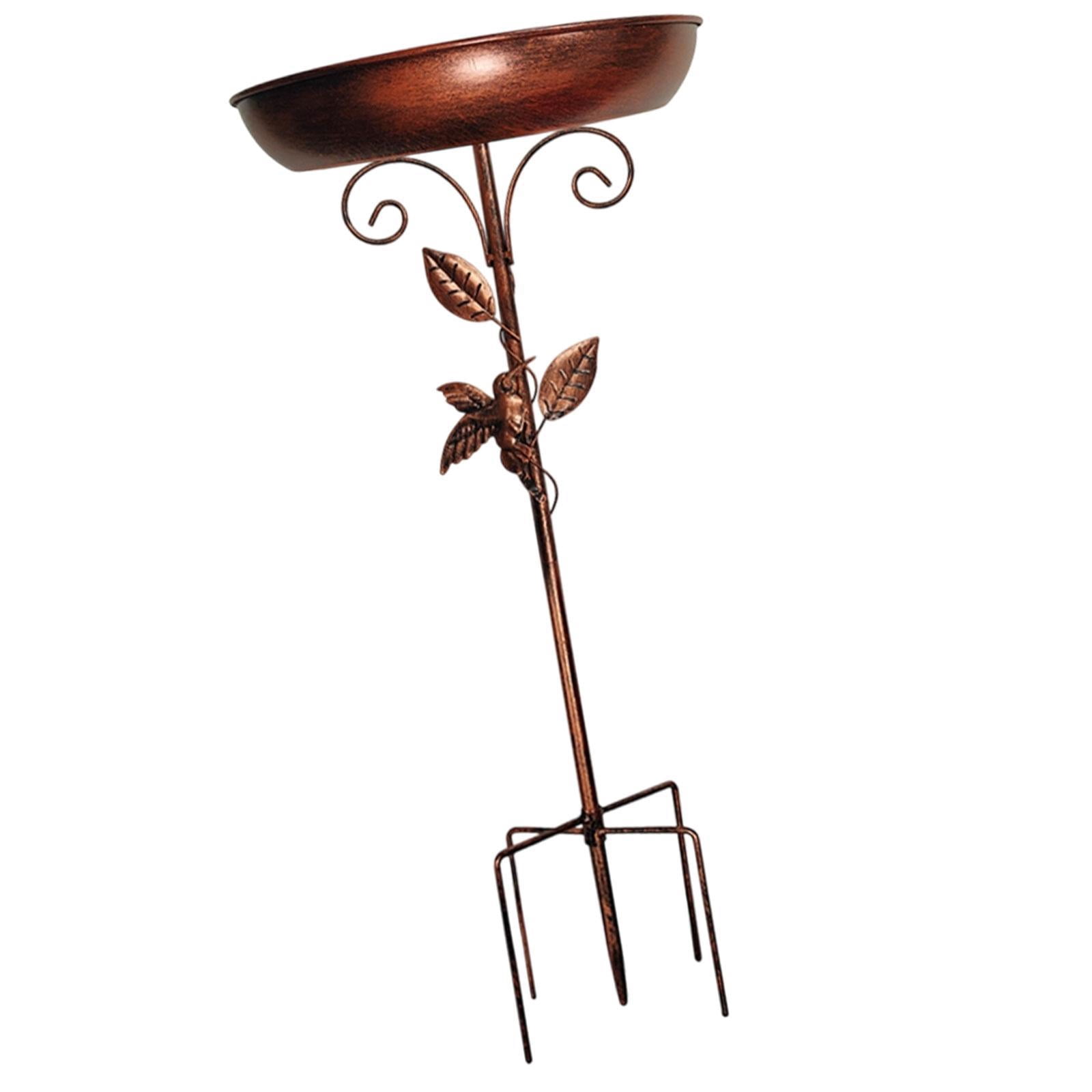 oshhni Iron Bird Bath Bowl Stand Decor Freestanding Birdbath for Patio Yard Outside