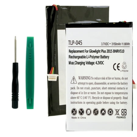 Nook Glowlight Replacement Screen Barnes & Noble Nook Glowlight Plus 2015 Tablet Battery (Li-Pol 3.7V 1500mAh) - Replacement For Barnes and Noble PR-285083 Tablet Battery, (Embedded Battery w/ Tools) ()