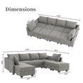 thumbnail image 4 of HONBAY Ensembles de Canapé Sectionnel-Lit Modernes en Polyester avec Rangement pour Chambre et Salon, Gris, 4 of 7
