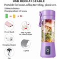 thumbnail image 5 of Mini - Portable Citrus Juicer USB Electric Mixer Purple 23*7.5cm, 5 of 5