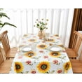 thumbnail image 4 of DurableDelights Sunflower Rectangular Vinyl Tablecloth with Flannel Backing - 54" x 72", 4 of 10