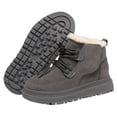 thumbnail image 4 of Quealent Kids' Hiking Work Boots for Boys Girls, Waterproof Outdoor Ankle Boots with Hook and Loop Gray for Size 12, 4 of 5