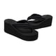 thumbnail image 2 of High Heel Platform Slippers Fashion Flops Slope Non-slip Resort Beach Black Knoted Sandals for Women Female(Size 38), 2 of 4
