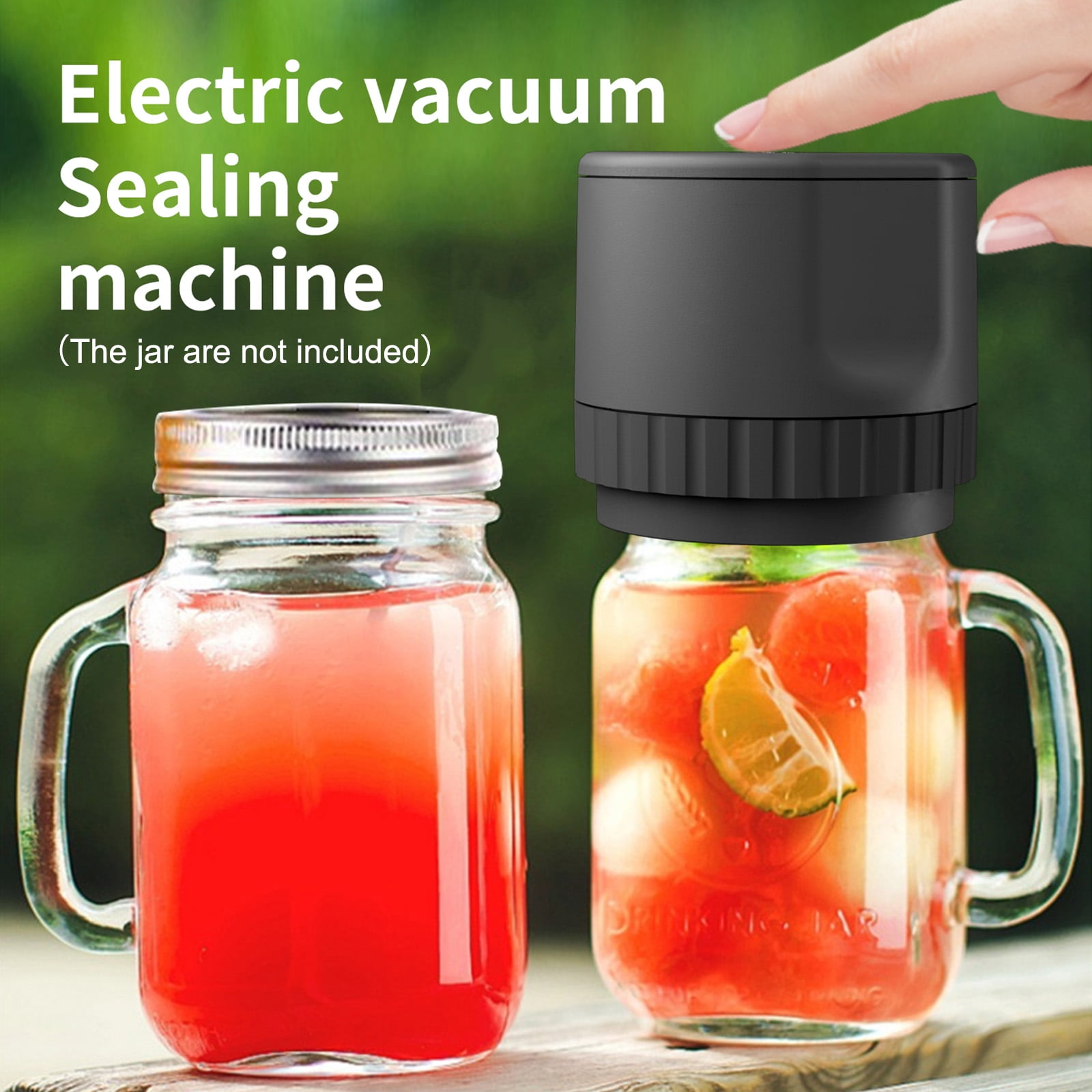 Electric Mason Jar Vacuum Sealer Kit for Wide and Regular Mouth, HUIJUTCHEN  Cordless Mason Jar Sealer Vacuum Kit with LED Display for Power, Work