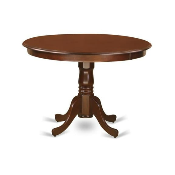 East West Furniture HLT-MAH-TP Round Hartland Table, Black & Cherry - 42 in.