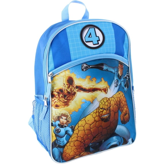 Marvel Fantastic Four 16" Blue School Backpack with Front and Side Pockets