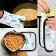 thumbnail image 5 of Yayeee Oven Mitts and Pot Holder Set of 4 Heat Resistant Kitchen Gloves Baking Hot Pad, Blue Simple Cartoon Snowmen, 5 of 5