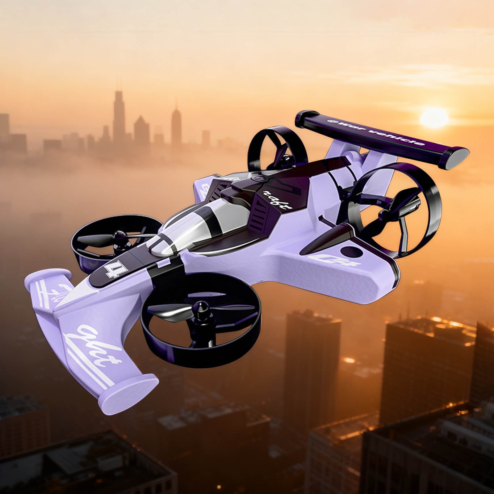 2-in-1 Air Flying RC Car, Qiopertar Under $5 Mode RC Car With Air Flying Remote Control Foam Stunt Car Sensor LED Lights Rechargeable Crash Toy For KidsAnd Adults