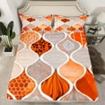 thumbnail image 2 of jejeloiu Boho Bohemian Style Bed Sheets,Abstract Geometric Stripe King Sheets,Orange White Sheet Set For Men Women,Microfiber Bedroom Decor,4 Pieces, 2 of 7