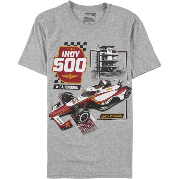 INDY 500 Playera gráfica de campo de inicio para hombre, gris, XXX-Large