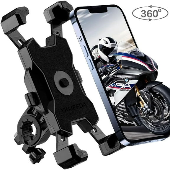 Bike Phone Mount, Motorcycle Handlebar Phone Mount,Easy Install and Quick Release Bicycle -Handlebar Clip for Bicycle Scooter, Bike Phone Holder for iPhone and More 4.7-6.8 inch Cell Phone (Black)