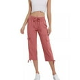 thumbnail image 4 of Xzbqbs Women's Capris Hiking Summer Pants Outdoor Athletic Casual with Pockets Cargo Capris for Women, 4 of 5
