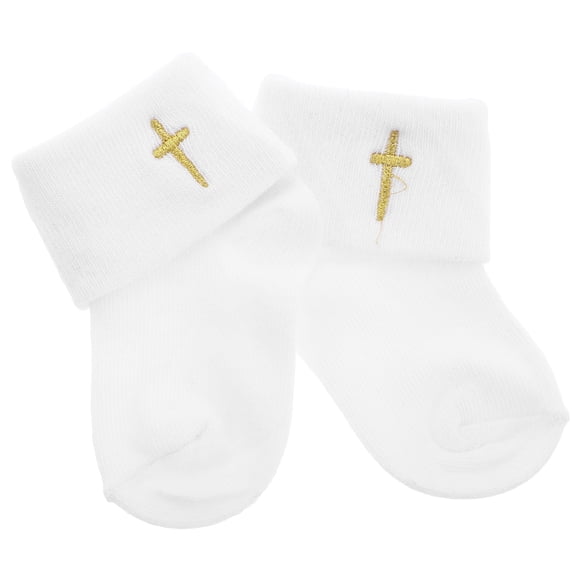 ColoMX 1 par de calcetines de bautizo para bebés Baby Girl Boys Gurn Baptism Calcetines con calcetines de algodón para bebés para niños recién nacidos de 0-1 años