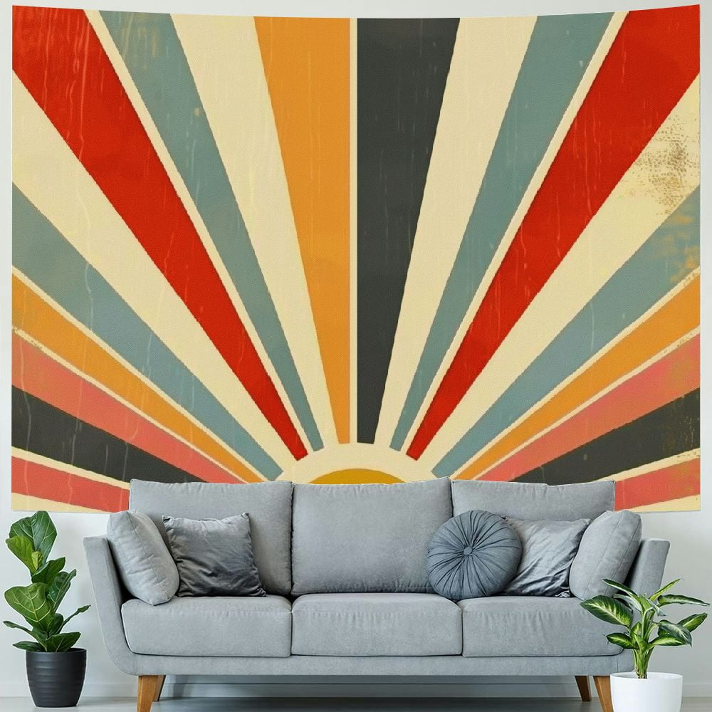 Creowell Vintage Sun Tapestry Bohemia Wall Hanging Retro 70s