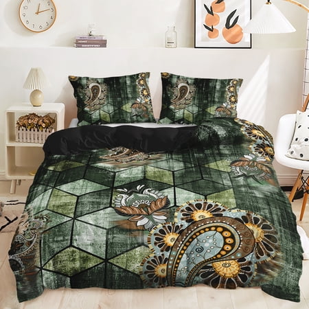 Hosima 3 Piece 3D Digital Printed Duvet Cover Full Size Bedroom Decorative Bedding Set,DEL70-Full