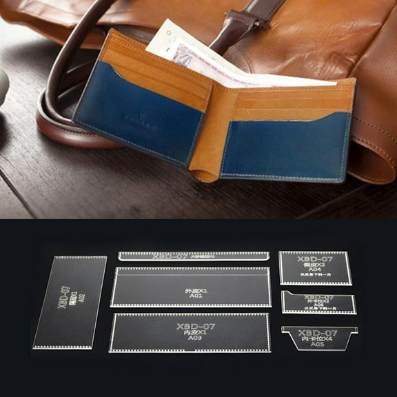 7pcs Quilt Stencils Acrylic diy for Short Wallet Quilting Template Sewing