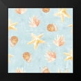 thumbnail image 2 of Nai, Danhui 15x15 Black Modern Framed Museum Art Print Titled - Beach Cottage Floral Pattern IIA, 2 of 5