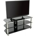 thumbnail image 2 of SDC1000CM-A TV Stand with Cable Management for up to 50", Black Glass and Chrome Legs., 2 of 7