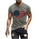 thumbnail image 1 of Mens Casual Manga Corta Botón Abajo Camisetas Estados Unidos Bandera Impresión Cuello Redondo Suéter Camiseta, Poliéster Casual Uso Diario para Hombres, 1 of 5