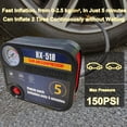 thumbnail image 3 of Tire Inflator Portable Air Compressor, Cigarette lighter 12V DC Plug-in power Supply, -Flow rate: 25L/MIN, 3 of 9