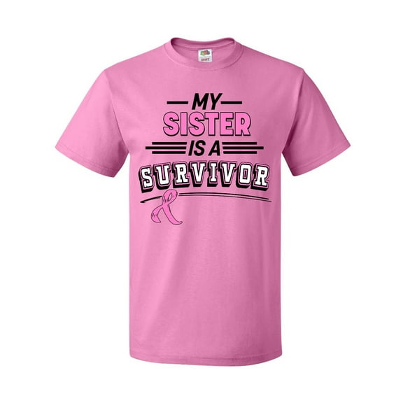 Inktastic My Sister is a Survivor Breast Cancer Awareness T-Shirt