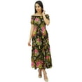 thumbnail image 2 of Bimba Women's Floral Smocked Waist Cotton Maxi Summer Chic Dress, 2 of 7