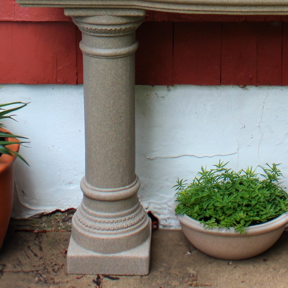 Garden Shelf with Columns – Natural Sandstone Appearance – Made of Resin – Lightweight – 48”