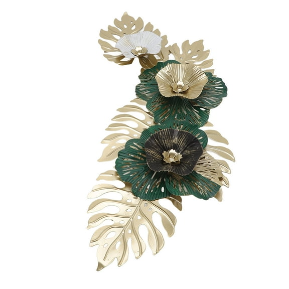 3D Metal Wall Decor Leaves, Modern Iron Wall Art Creative Handmade, Hanging Artwork Wall Decoration for Living Room Bedroom Hotel Office