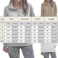 thumbnail image 4 of Gibobby Sudadera con forro polar Mujer Sudadera sin capucha de manga larga de color sólido con botón de bolsillo para mujer para la temporada de otoño e invierno (Gris, XXL), 4 of 4