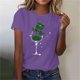 thumbnail image 4 of Mujeres Manga Corta de Verano Tops Impreso Sudadera Casual, Cuello Redondo Blusa Ligera para la Primavera Y el Verano, 4 of 4