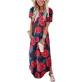 thumbnail image 2 of GYUJNB Robes Maxi d'Été à Bretelles pour Femmes, Aguichant, Col Croisé, Teinture sur Nœuds, Longues, Rouges, 2 of 6